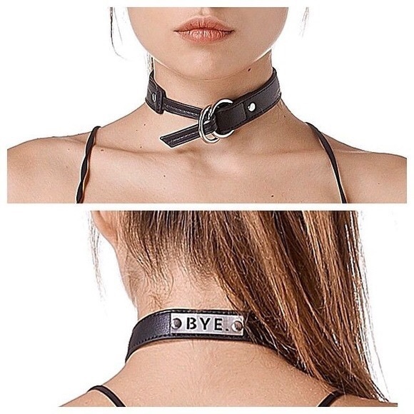 UNIF Accessories - UNIF BYE choker PU black leather with silver metal